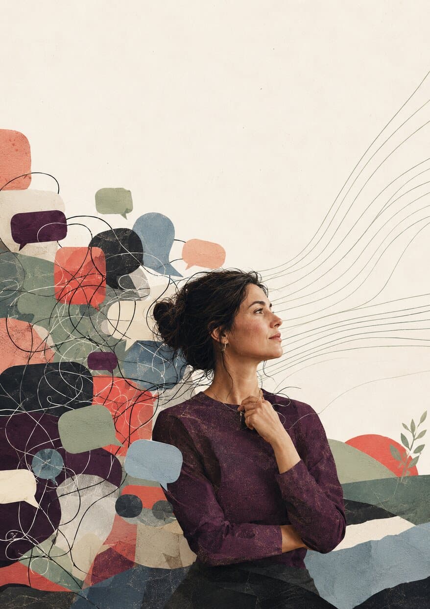 A person moving from confusion toward clarity